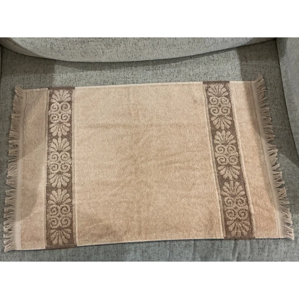Vintage Cannon Monticello Towel Set Pink Yellow Tan Floral Jacquard Retro 7pc